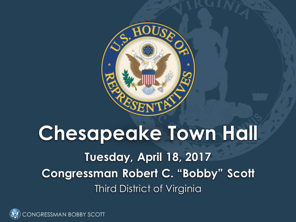Rep. Bobby Scott Townhall Announcement